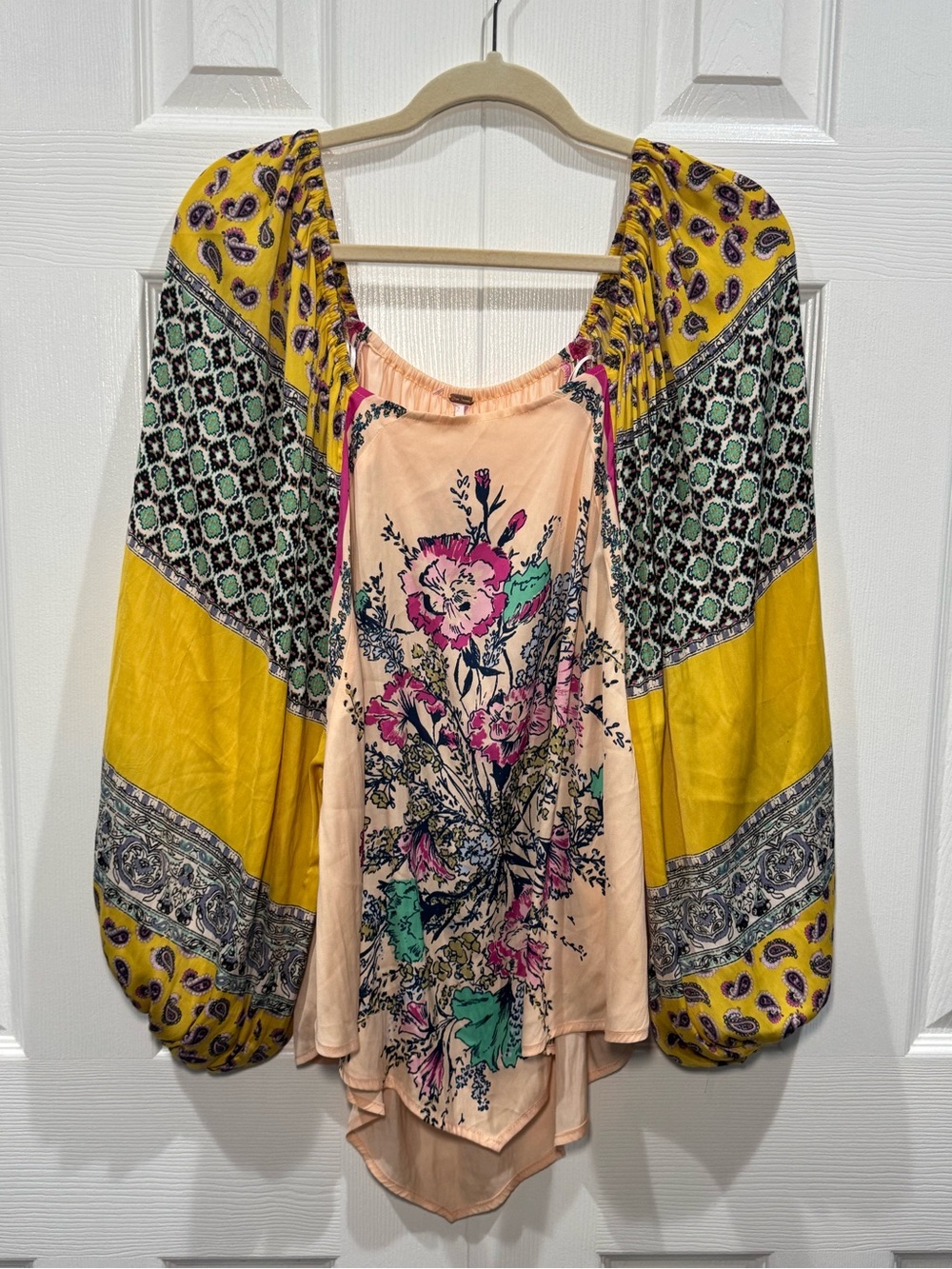 ☀️🌷 Free People Positano Floral Off-Shoulder Peasant Top 🌷☀️ - Picture 3 of 6